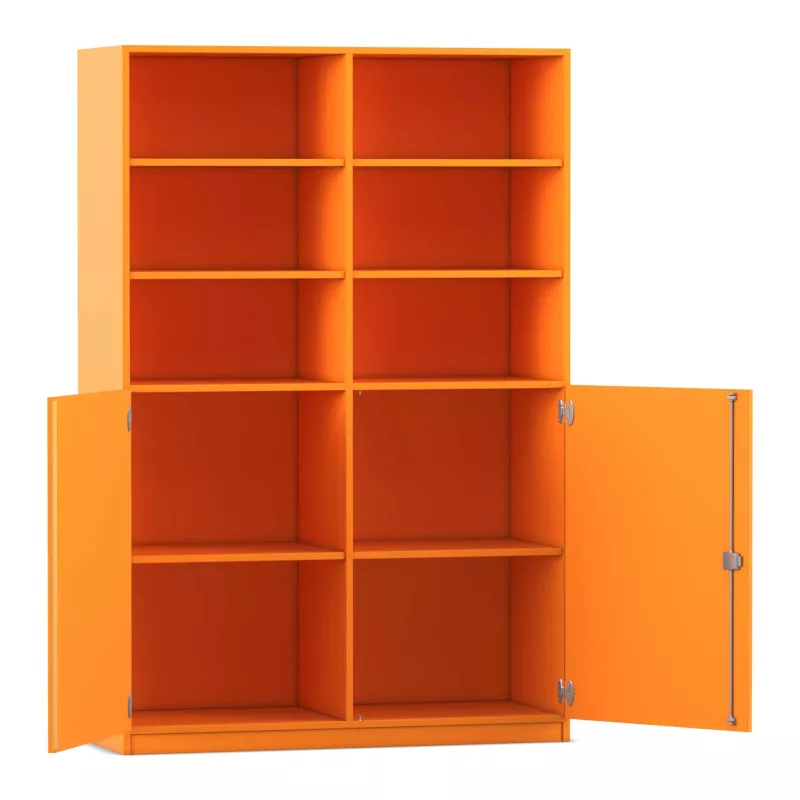 Schrank, Regal, orange, Schrankkombination, Hochschrank