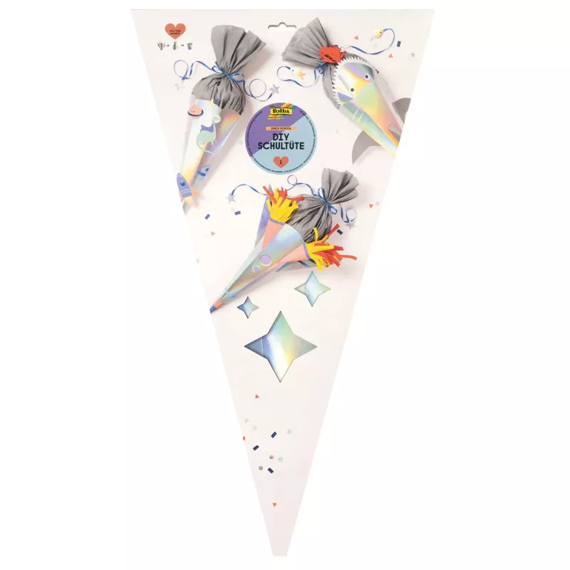 schultüte, DIY, papier, konfetti, geschenkdekoration