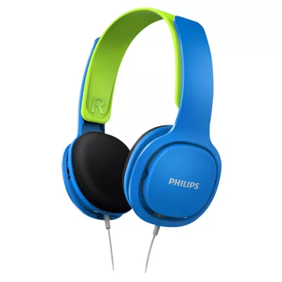 kopfhörer, over-ear, kabelgebunden, blau, philips