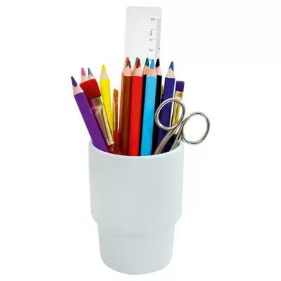 Buntstifte, Schere, Lineal, Stiftbecher, Schulbedarf