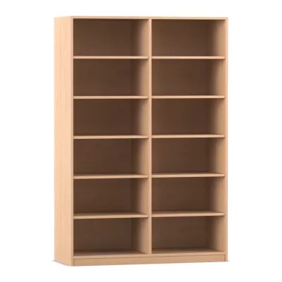 Bücherregal, Regal, Holzregal, 2-säulig, Holzregal mit Fächern