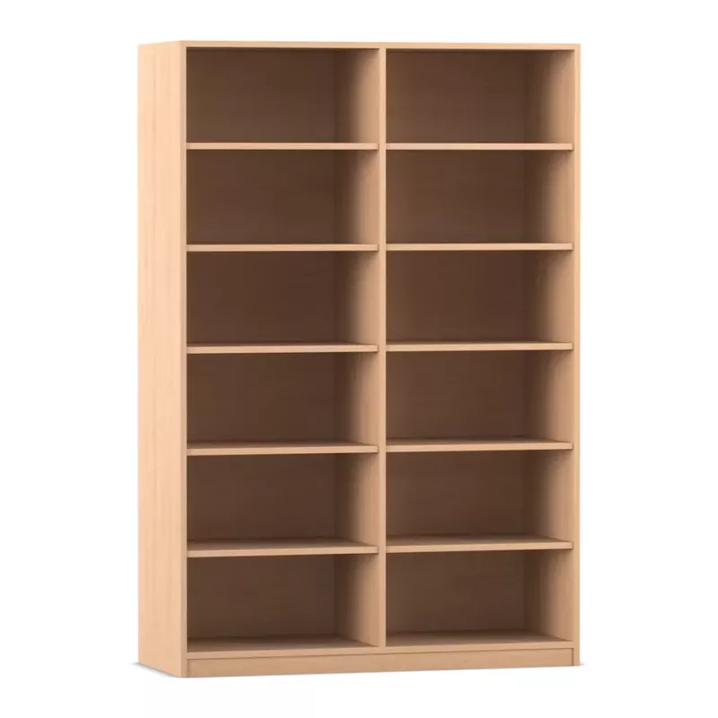 Bücherregal, Regal, Holzregal, 2-säulig, Holzregal mit Fächern