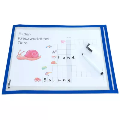 Tafelbild, Kreuzworträtsel, Tierwelt, Kreuzworträtselblatt, Stift