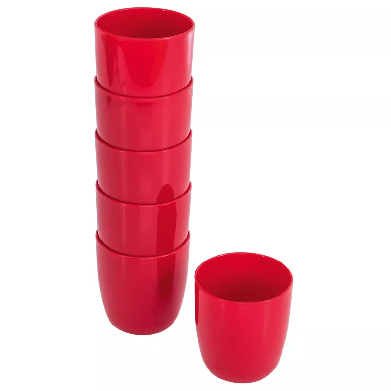 Becher, Stapelbare Becher, Rot, Kunststoff, Wiederverwendbar