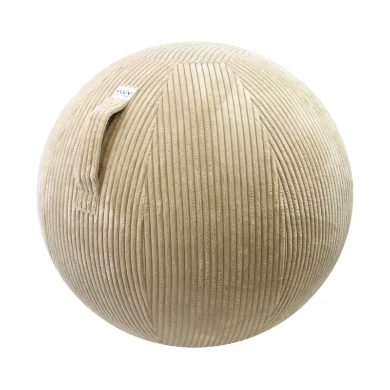 corduroy, beige, ball, pouf, soft-seating