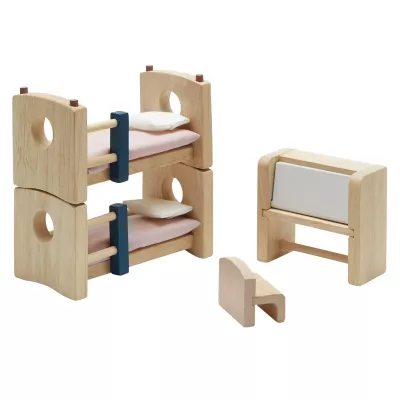 Holzspielzeug, Miniaturbett, Kinderbett, Holzset, Puppenbett