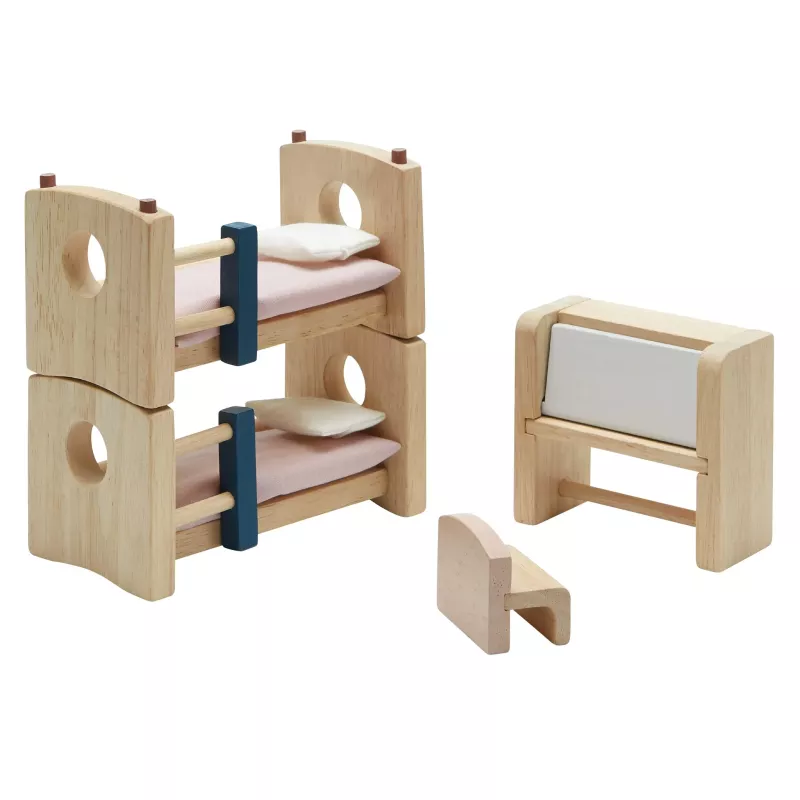 Holzspielzeug, Miniaturbett, Kinderbett, Holzset, Puppenbett