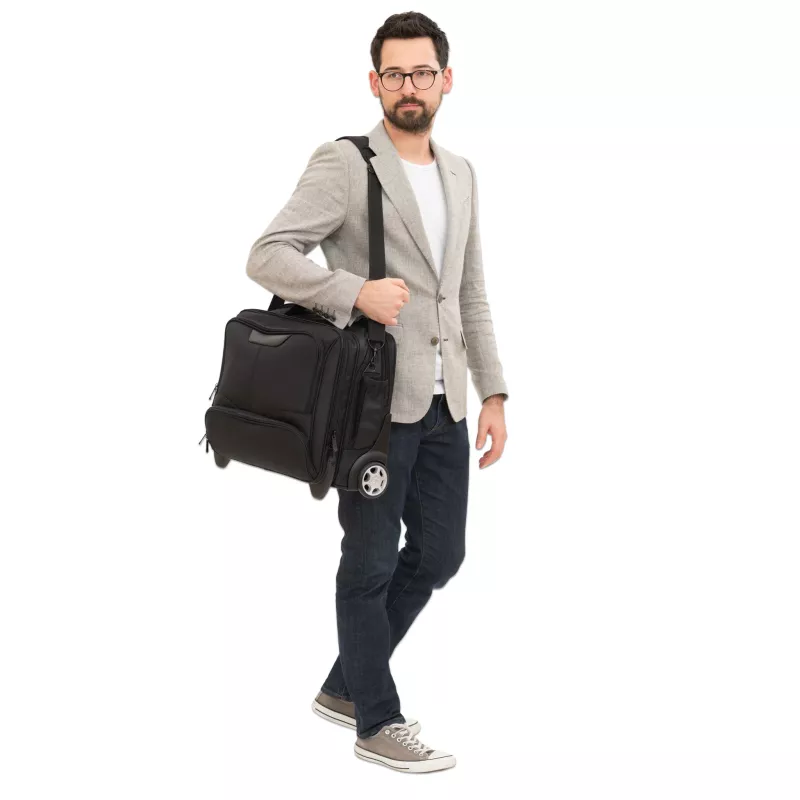 Messenger-Tasche, Laptop-Tasche, Rolltasche, Schwarze Tasche, Schultergurt