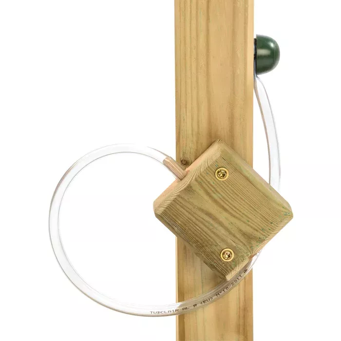 Holzpfosten, Kabel, Außensitz, Schaltkasten, Grüner Knopf
