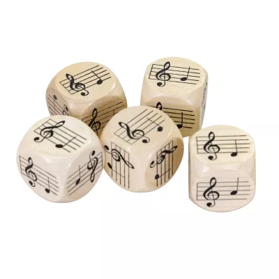 Holzwürfel, Musiksymbole, Notenwürfel, Holzwürfel, Musikboard