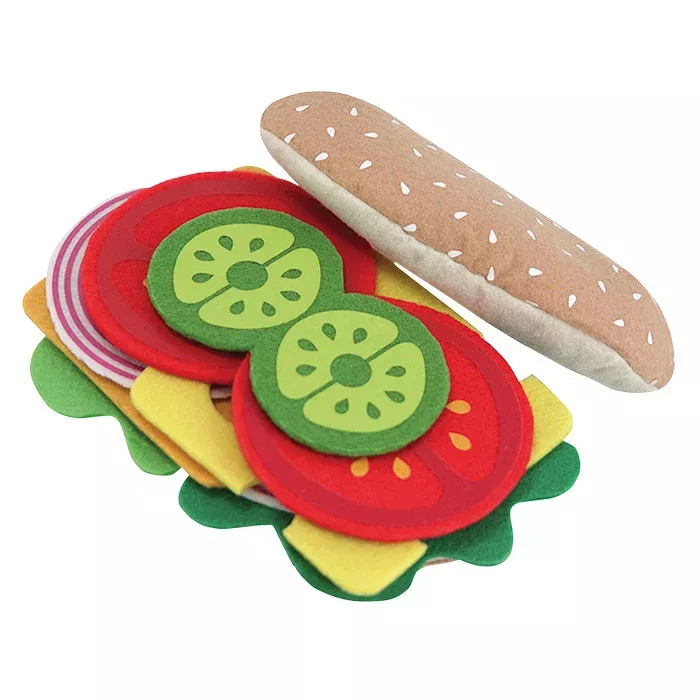 Holzspielzeug, Sandwich, Früchte aus Filz, Kinderkitchen-Spielzeug, Kühlschrank-Accessoire