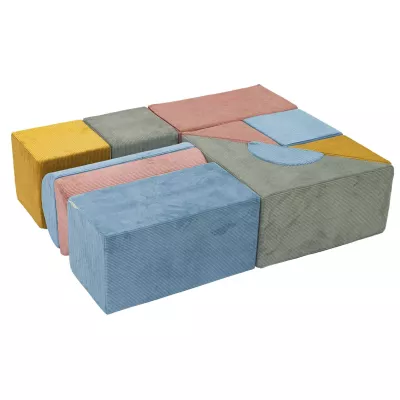 Modulares Sofa, Cordstoff, Mehrfarbig, Bausteinform, Sitzmöbel