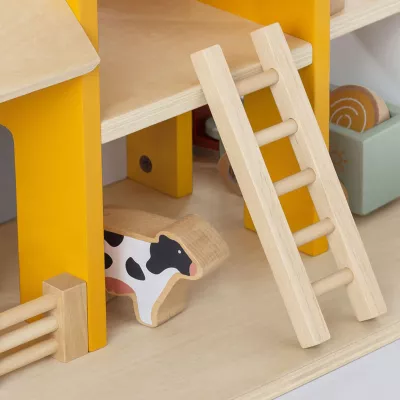 Holzspielzeug, Kletterleiter, Kuh-Motiv, Holzspielzeugset, Puppenhaus-Zubehör