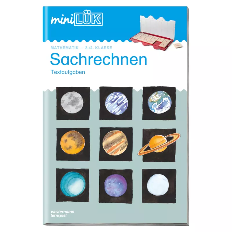 Mathematik, Sachechnen, Textaufgaben, Arbeitsbuch, Planetenkarten