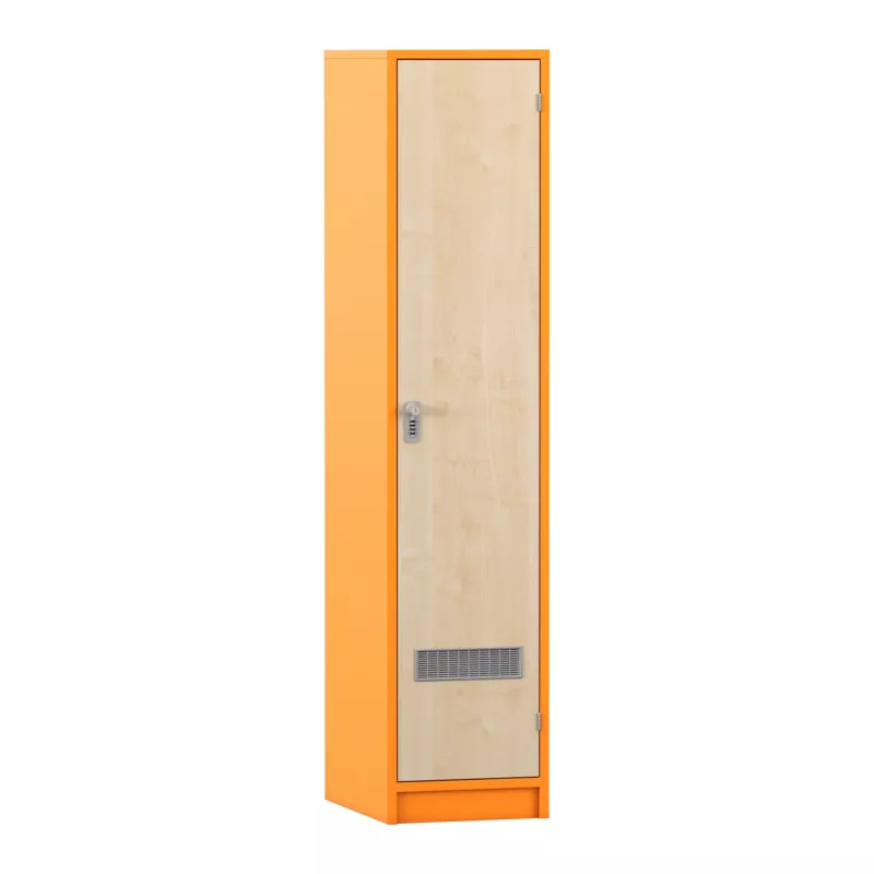 Schrank, Garderobe, Korpus Holzoptik, Schloss, Lüftungsgitter