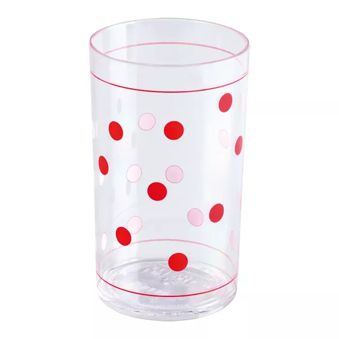 glas, Becher, randlos, durchsichtig, Konfetti-Aufdruck