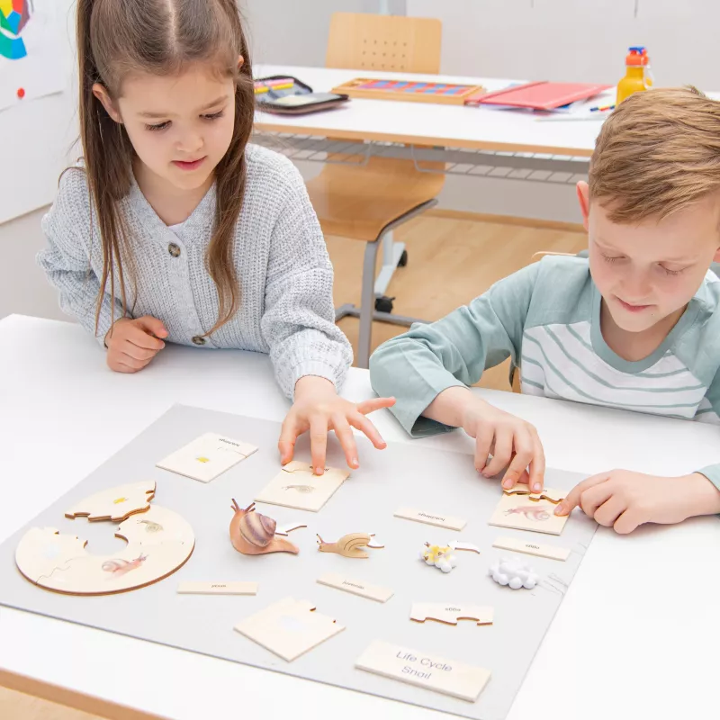 Holzpuzzle, Schnecke, Lernspiel, Kinderwerkstatt, Puzzlebausteine