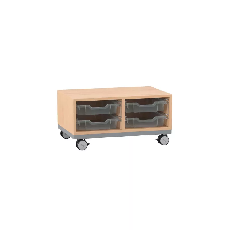 Rollwagen, Holz, Schubkasten, Gleiter, Kleinteile-Aufbewahrung