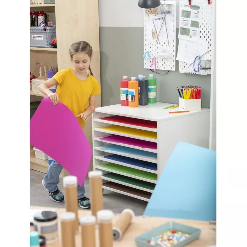 Kinderwerkstatt, Kunstbedarf, Farben, Pappe, Schränkchen