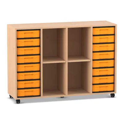 Werkstattwagen, Werkbank, Rollwagen, Aufbewahrung, Schwarz-orange Schubkasten