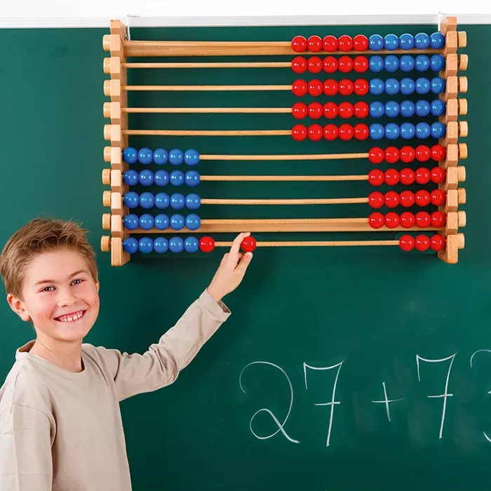 abacus, holz, farbig, mathenspiel, lastebenen