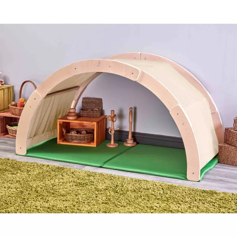 Kinder-Tunnel, Pavillon, Kinderzelt, Holzspielzeug, Spielmatte