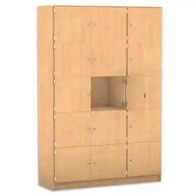 Schließfachschrank, 142,5 cm breit, mit 15 Fächern