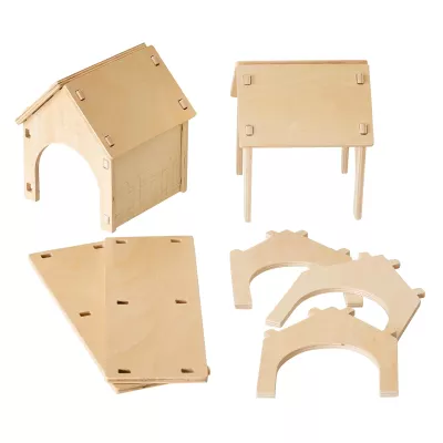 Holzhaus, Kinderzimmer, Baustellen-Set, Holzbausatz, Puzzlespielzeug