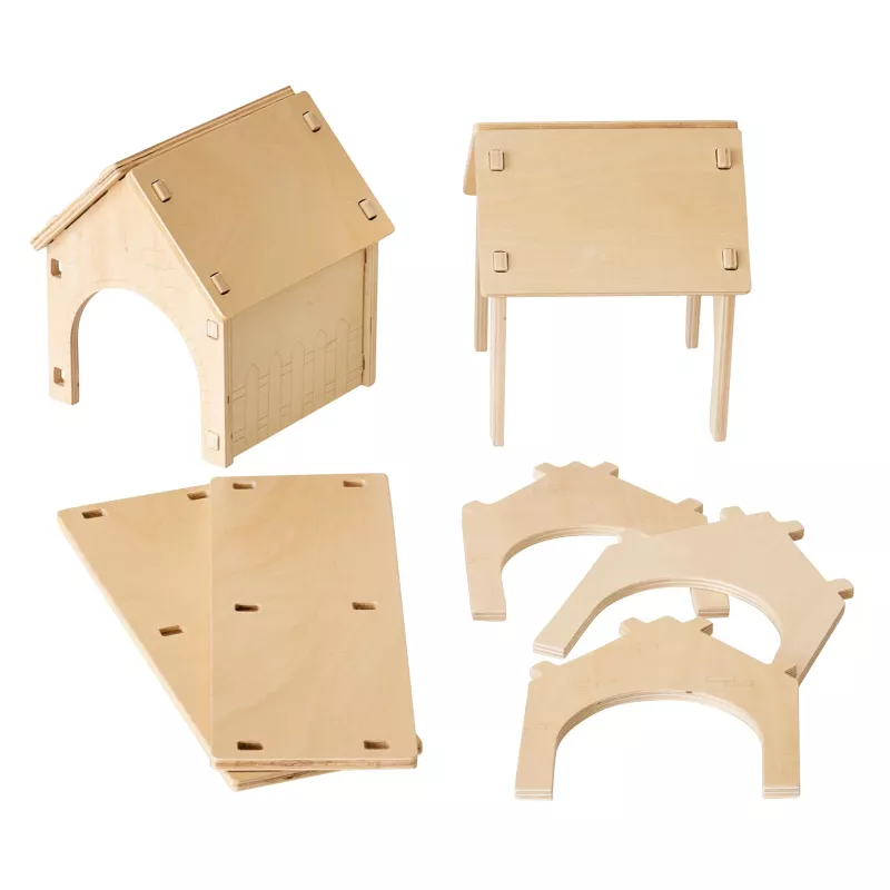 Holzhaus, Kinderzimmer, Baustellen-Set, Holzbausatz, Puzzlespielzeug