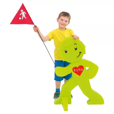 Kinderfigur, Ausblasbares Spielzeug, Garten-Spiel, Fahne, grüner Roboter