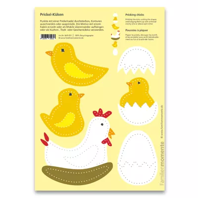 Geldereierstickers, Huhn, Küken, Ei-Schablonen, Deko-Bastelset