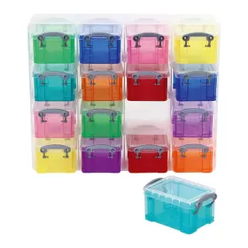 16 bunte Sortierboxen im Schuber