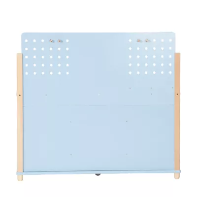 Bücherregal, Schrank, Kleiderregal, Holzbeine, blaue Farbe