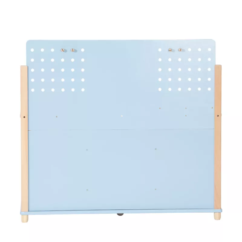 Bücherregal, Schrank, Kleiderregal, Holzbeine, blaue Farbe