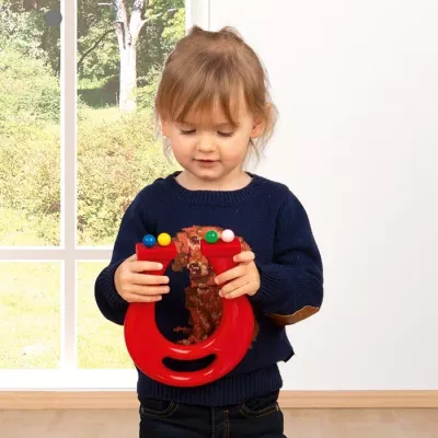 儿童玩具, 手指铃铛, 红色托盘, 带珠子, 婴幼儿玩具