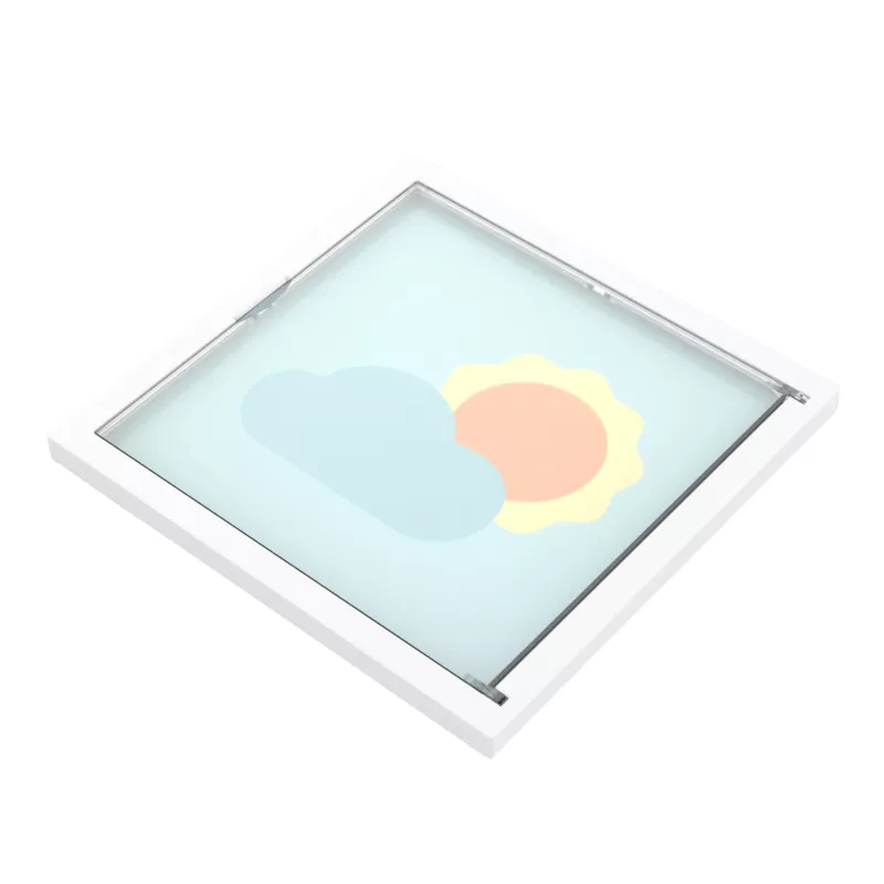 Lichtpanel, Sonnen-Wolken-Motiv, Wolken-Sonnenbild, Rahmenleuchte, Deckelglas