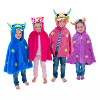 Kuschelschal, Fellmantel, Monstercape, Kinderponcho, Hut-Ohren
