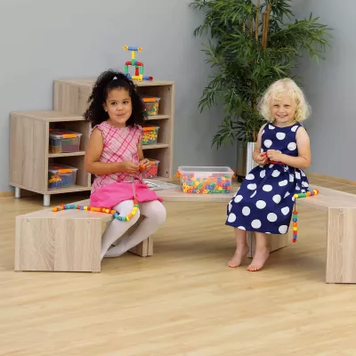 kinder, spielen, bausteine, bunte-perlen, kleid
