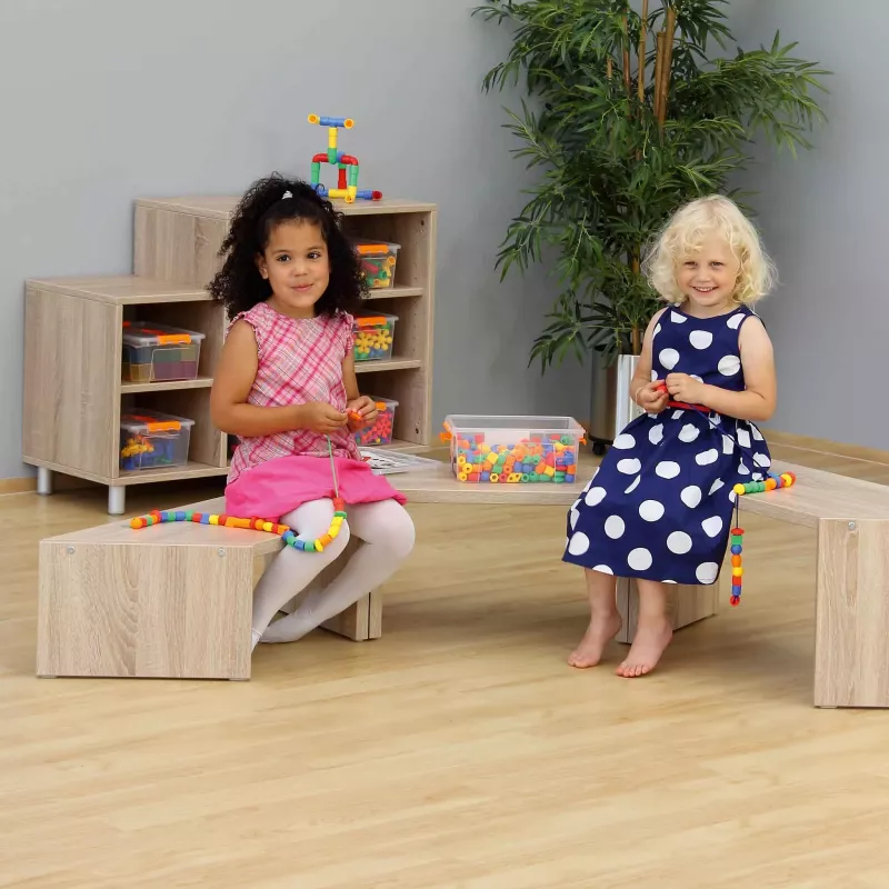 kinder, spielen, bausteine, bunte-perlen, kleid