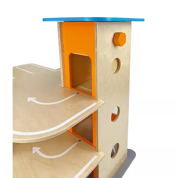 Holzspielhaus, Kletterturm, Puppenhaus, kinderspielzeug, orange Akzente