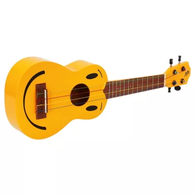 ukulele, gelbes ukulele, holzbody, vier saiten, kleine größe