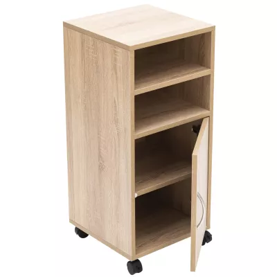 Holzschrank, Küche, Rollschrank, Regal mit Tür, 4-etagiges Regal