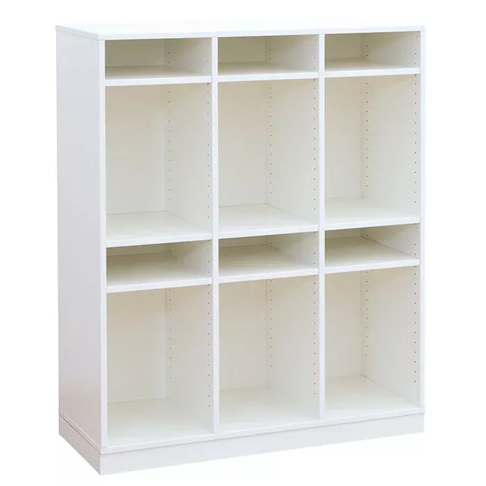 Bücherregal, Aufbewahrungseinheit, Weiß, modulares Regal, neun Fächer