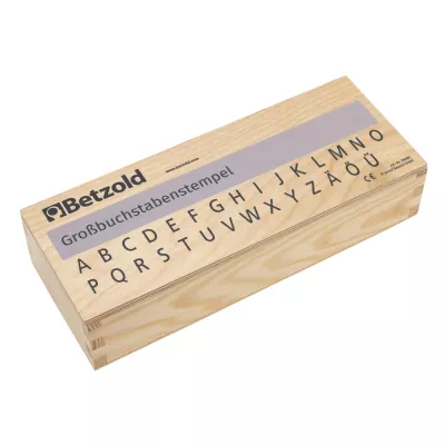 Holzstempel, Buchstabenstempel, Großbuchstaben, Alphabet-Stempel, Kreativset