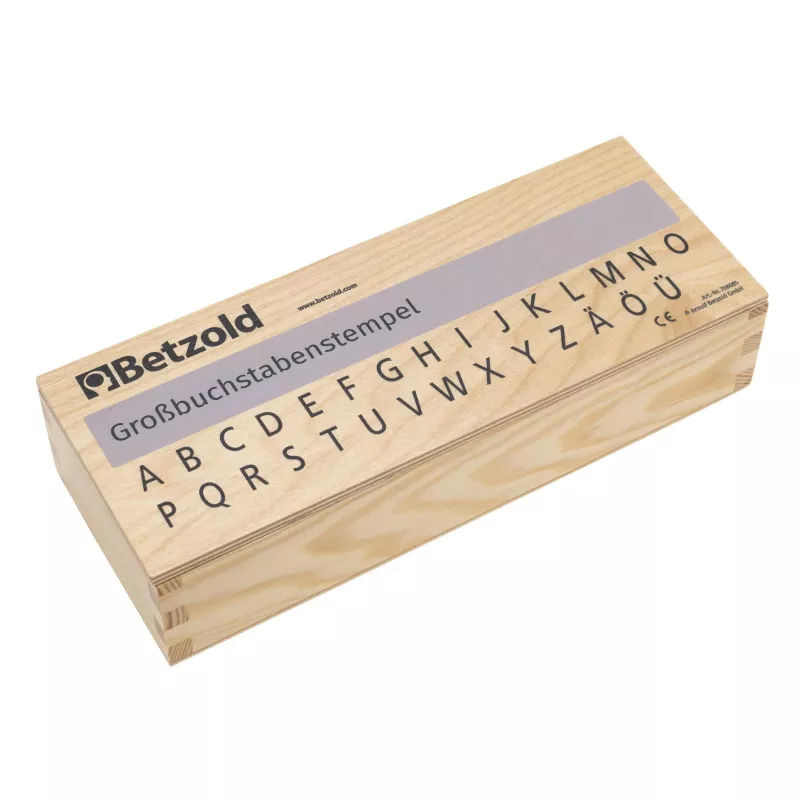 Holzstempel, Buchstabenstempel, Großbuchstaben, Alphabet-Stempel, Kreativset