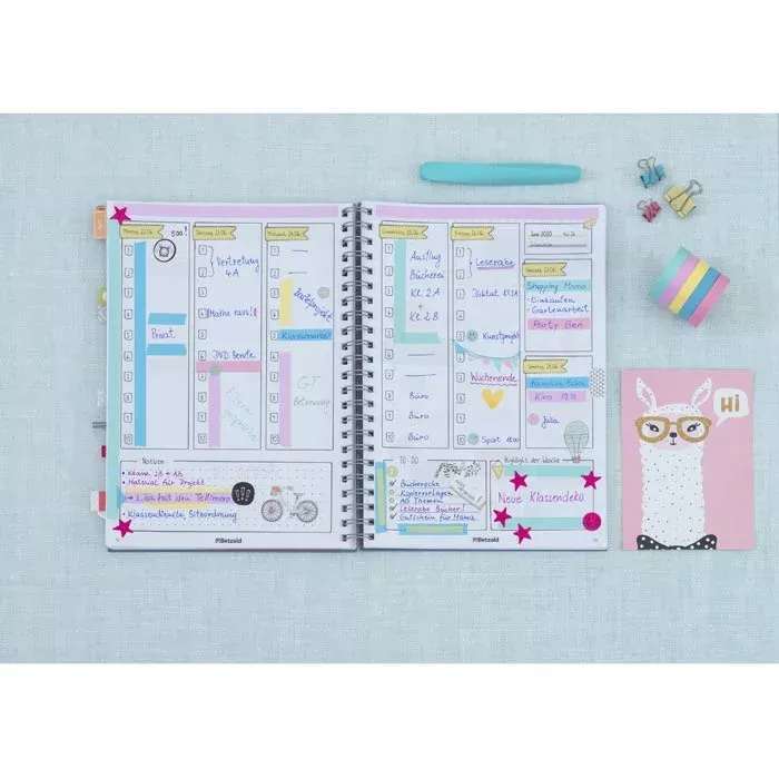 Planer, Notizbuch, Kalender, Aufkleber, Bunte Seiten