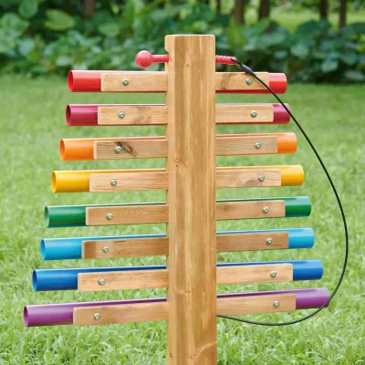Klangrohr, Holzständer, Farbspektrum, Outdoor-Spielgerät, Sortierständer