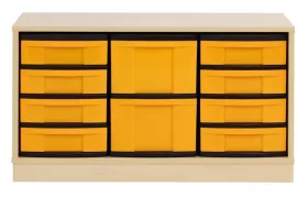 Materialschrank - 8 flache und 2 hohe Boxen