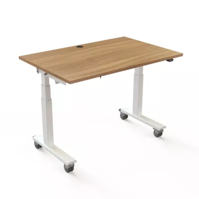 Schreibtisch, verstellbarer Tisch, Holzplatte, Bürotisch, rollbare Tischbasis