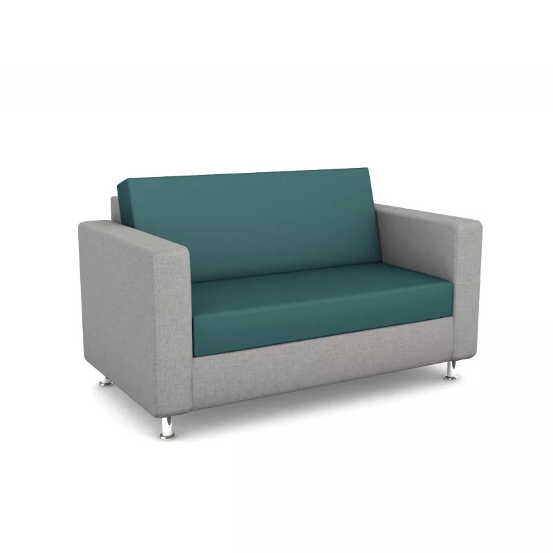 Sofa, Zweisitzer, Grau, Teal Polster, Kopfstütze?